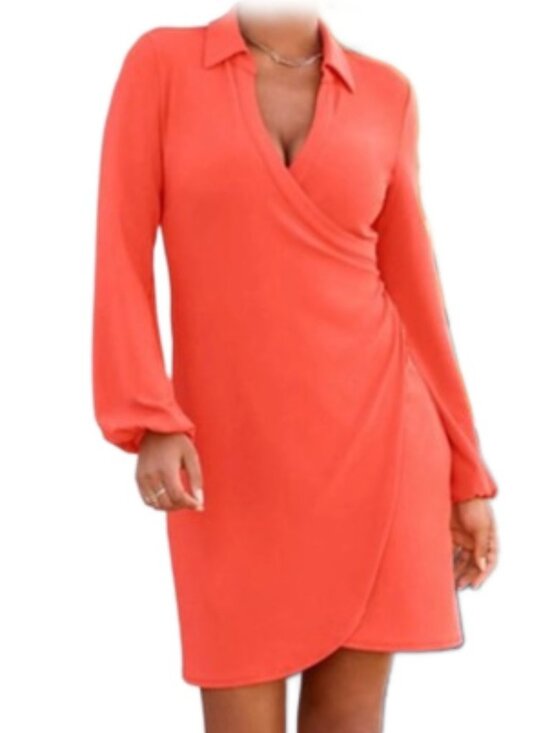 Boston Proper Dresses & Skirts - Boston Proper Collared Faux Wrap Midi Dress